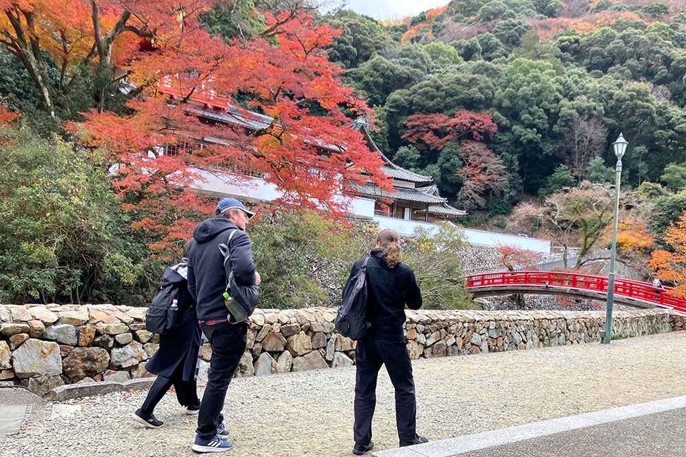 箕面公園でのヨガ体験と箕面大滝（大阪府箕面市）